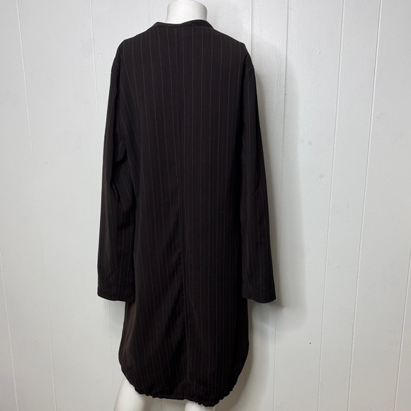 Animale brown striped long coat blazer trench style new - Picture 2 of 5